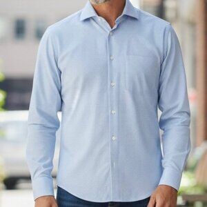 Men’s English Laundry Dress Shirt XL French Blue Cotton Quiet Luxury Dress Shirt